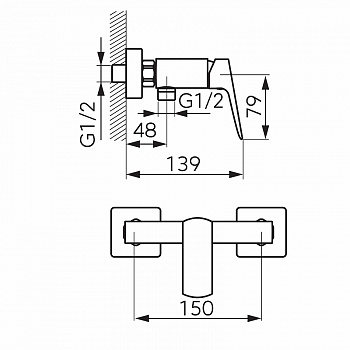 Смеситель для душа Ferro Vitto Verdeline BVI7VL Хром