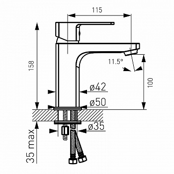 Смеситель для раковины Ferro Alba VerdeLine BLB2VL Хром