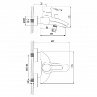 Смеситель для ванны Lemark Atlantiss LM3202C Хром