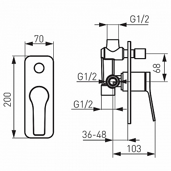 Смеситель для душа Ferro Stratos BSC7PBL Черный матовый