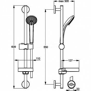 Душевой гарнитур Ideal Standard Ideal Rain Soft B9503AA Хром