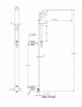 Душевая система Bravat Arc D224K-ENG Черная