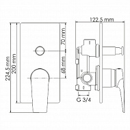 Смеситель для душа WasserKRAFT Wiese 8461 Оружейная сталь