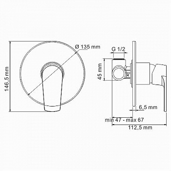 Гигиенический душ со смесителем WasserKRAFT Dill A06157 Хром