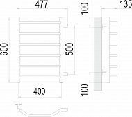 Виктория П6 400х600 бп500 Полотенцесушитель  TERMINUS