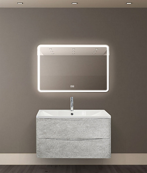 Зеркало BelBagno Marino 90 SPC-MAR-900-600-LED-TCH-WARM с подсветкой с подогревом С сенсорным выключателем