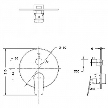Смеситель для душа Bravat Rhein PB8429564BW-2-ENG Черный матовый