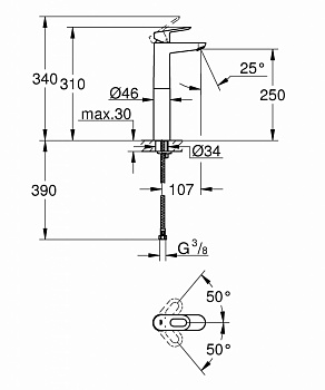 Смеситель для раковины Grohe BauLoop 23764000 Хром