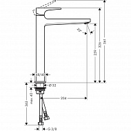 Смеситель для раковины Hansgrohe Metropol 32512670 Черный матовый