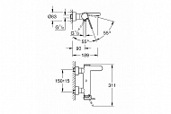 Смеситель для ванны Grohe Plus 33553003 Хром