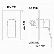 Смеситель для душа WasserKRAFT Aller 10651W Белый Хром
