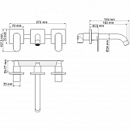 Смеситель для раковины WasserKRAFT Elbе 7445 Черный матовый
