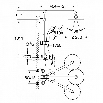 Душевая система Grohe Tempesta 26244001 Хром