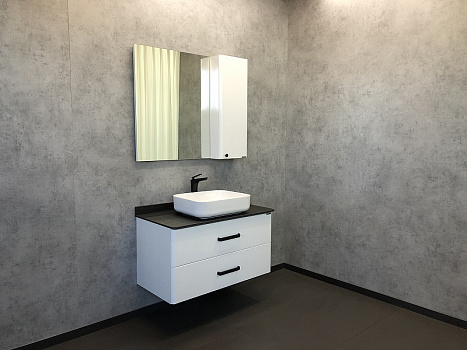 Тумба с раковиной Comforty Амстердам 95 00-00005494 подвесная Белый глянец