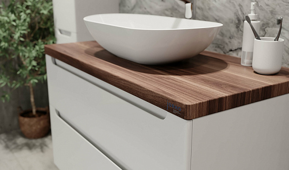 Тумба под раковину Jorno Wood 100 wood.01.100/P/W подвесная Белая