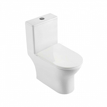 Унитаз-моноблок напольный, безободковый, система смыва торнадо, AQ2816T-00 ГЕЛИОС, 670*350*760, крышка-сиденье дюропласт soft-close