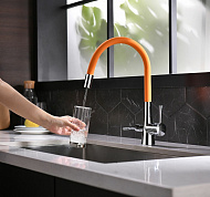 Смеситель для кухни Lemark Comfort LM3075C Хром Черный