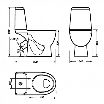 Унитаз-компакт Sanita Luxe Max SL DM MAXSLCC01040513 с бачком и сиденьем Микролифт
