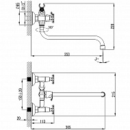 Смеситель для ванны Kaiser Crystal 28155 универсальный Хром