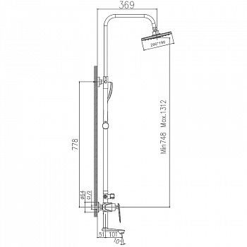 Душевая система Haiba HB24548-8 Белый Хром
