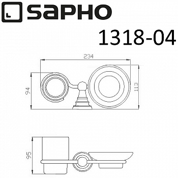 Стакан и мыльница Sapho Diamond 1318-04 Бронза