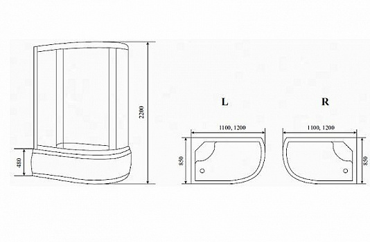Душевая кабина Timo Standart 120x85 T-5520L без гидромассажа