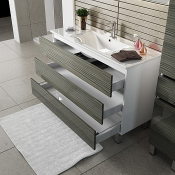 Тумба с раковиной SanVit Кубэ-3 120 kkube3120 с фактурой под дерево Лиственница