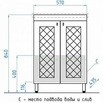 Тумба под раковину Style Line Канна 60 Люкс ЛС-00000726 Белый глянец