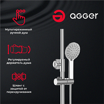 Душевая система Agger Thermo A2461100 Хром