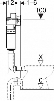 Скрытый бачок GEBERIT UP100 Delta 12 109.100.00.1