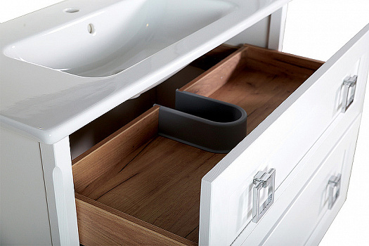 Комплект мебели для ванной ASB-Woodline Рома 100П подвесной Белый