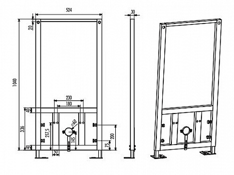 Инсталляция Creavit GBM500.01 для биде Черная