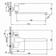 Смеситель для ванны Lemark Status LM4417C универсальный Хром