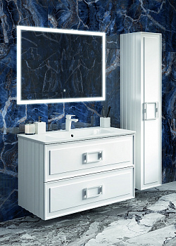 Тумба под раковину Avanti Eleganta Double 80 5631 подвесная Белая матовая