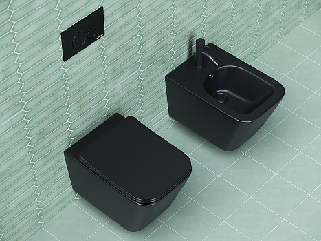 Унитаз Ceramica Nova Metric CN3007MB подвесной Черный матовый с сиденьем Микролифт
