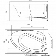 Акриловая ванна Timo Iva 150x95 L IVA1595L без гидромассажа