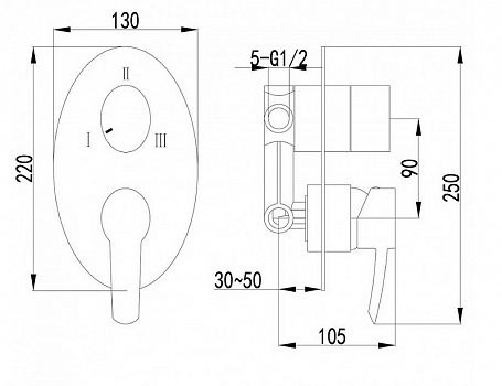 Смеситель для душа Lemark Atlantiss LM3228C Хром