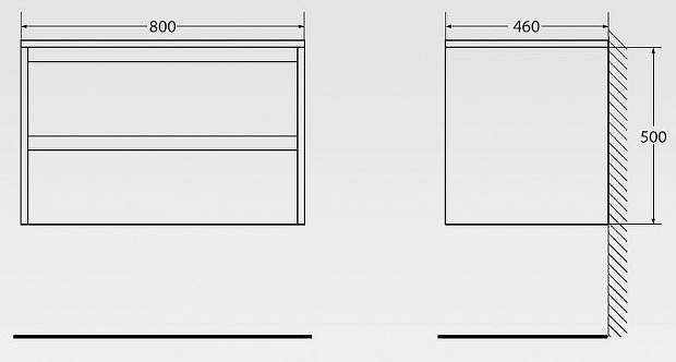 Тумба под раковину BelBagno Kraft 80 KRAFT-800-2C-SO-BO подвесная Bianco Opaco