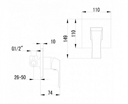 Смеситель для душа Lemark Unit LM4523C Хром