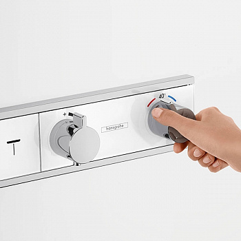 Смеситель для душа Hansgrohe Rain Select 15357400 с термостатом Белый хром