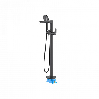 Смеситель для ванны напольный (внешняя и скрытая часть) AQUATEK, матовый черный AQ1145MB БЕТТА