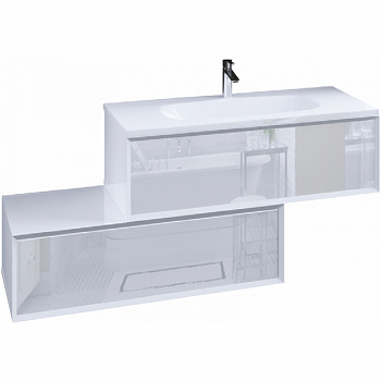 Тумба Marka One Milacco 100П У83577 подвесная Pure White