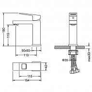 Смеситель для раковины Timo Briana 7161/17F Золото матовое