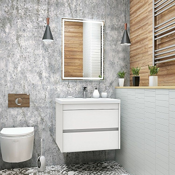 Тумба под раковину Art&Max Family-750-2C-SO-BL подвесная Белый глянец