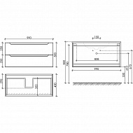 Тумба под раковину Sancos Norma 2.0 100 NR2.0100W подвесная Белый глянец