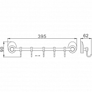 Вешалка для полотенец Haiba HB1615-5 Хром