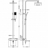 Душевая система Timo Tetra-thermo SX-0169/17 с термостатом Золото матовое