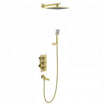 Душевая система Timo Tetra-thermo SX-0199/17SM с термостатом Золото матовое