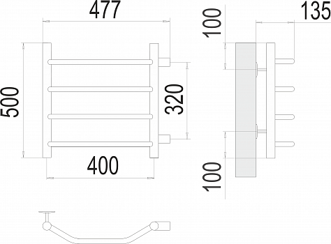 Виктория П4 400х500 бп320 Полотенцесушитель  TERMINUS