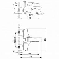 Смеситель для ванны Lemark Unit LM4502C Хром